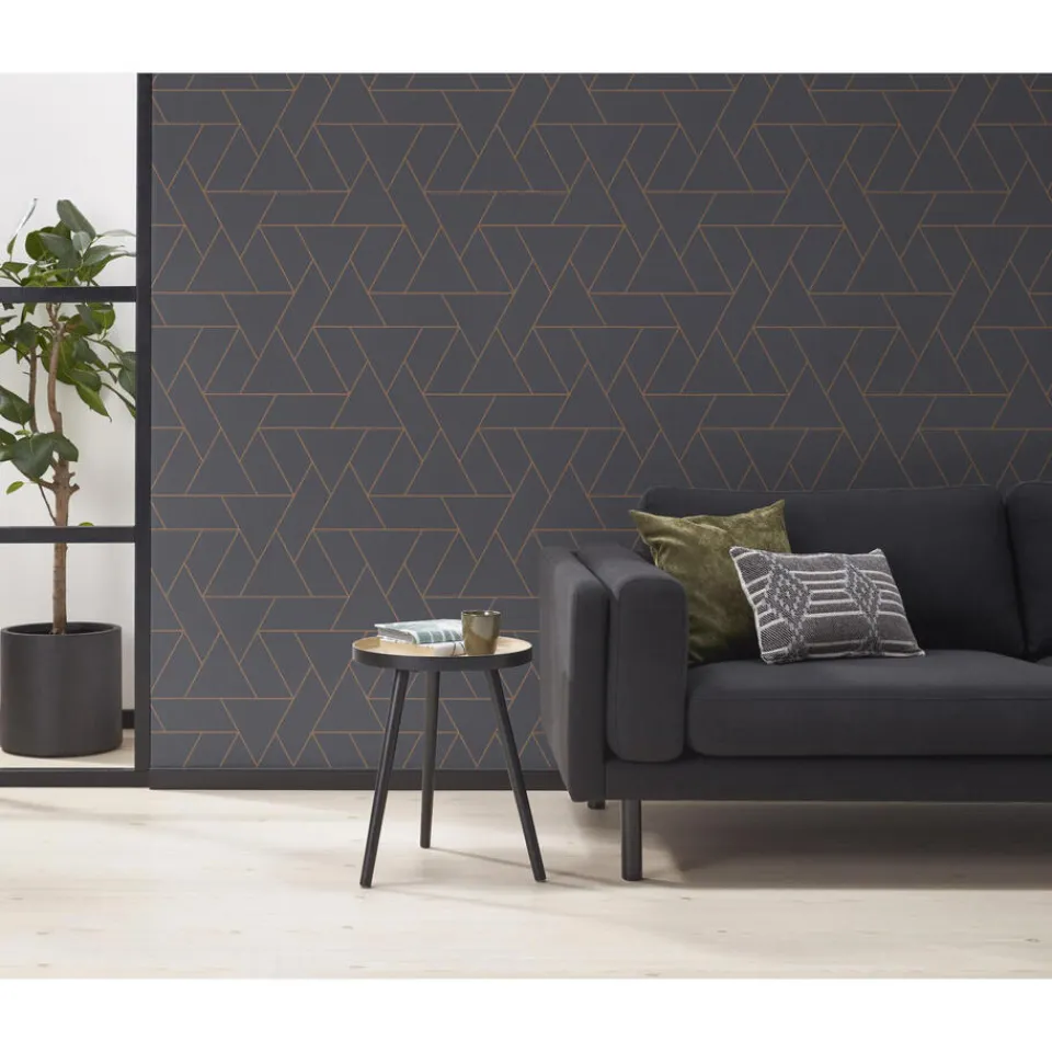 Kwantum Behang Ties Antraciet