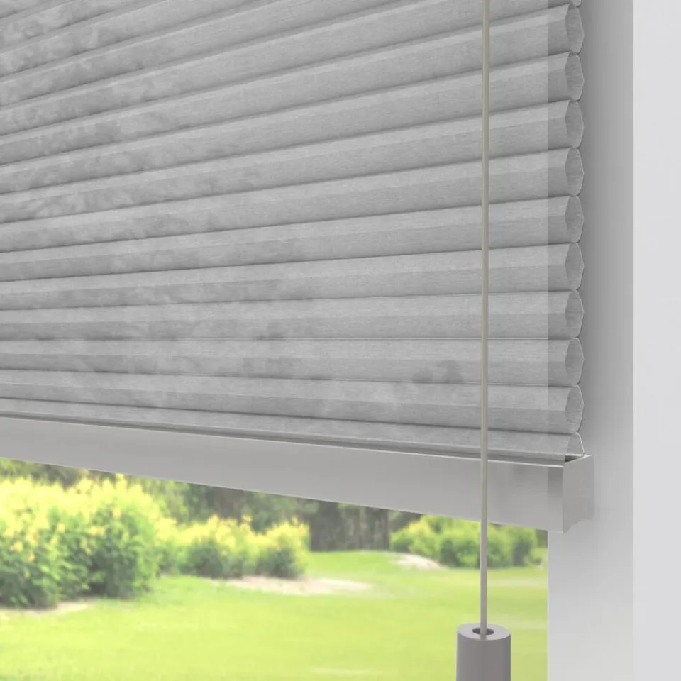 Kwantum Fenstr Dubbel Plissé Jana Grijs Lichtdoorlatend