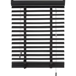 Kwantum Houtlook Jaloezie Ravi Zwart 50mm 180x175 Cm