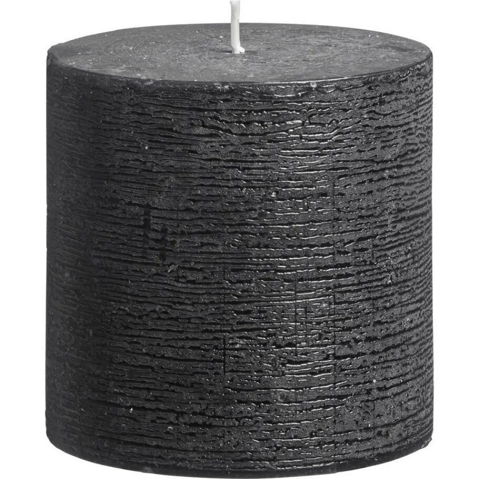 Kwantum Kaars Rustiek Zwart 10x10 Cm